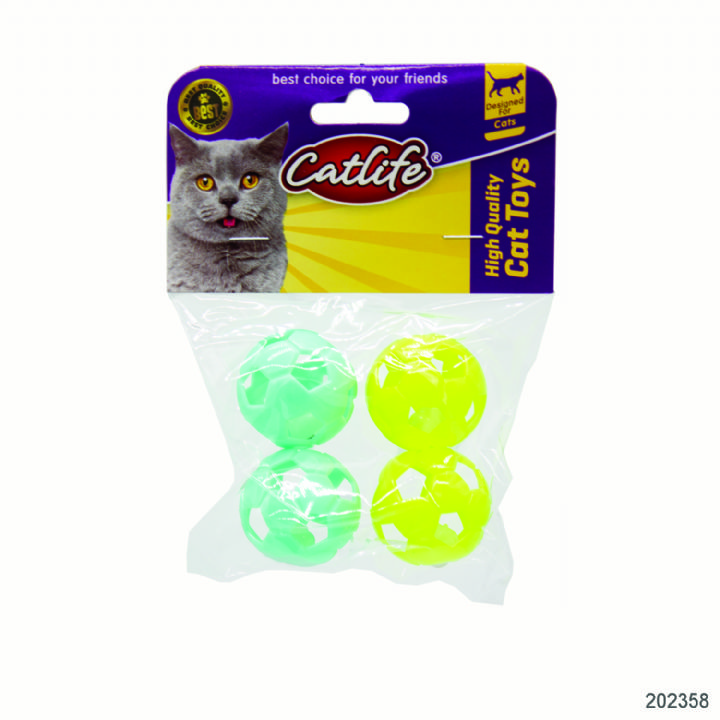 brsp 202358-CATLİFE    4'lü paket Zilli kedi oyuncağı-1