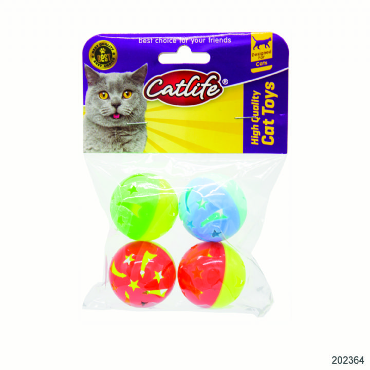 brsp 202364-CATLİFE  4'lü paket Zilli kedi oyuncağı -1