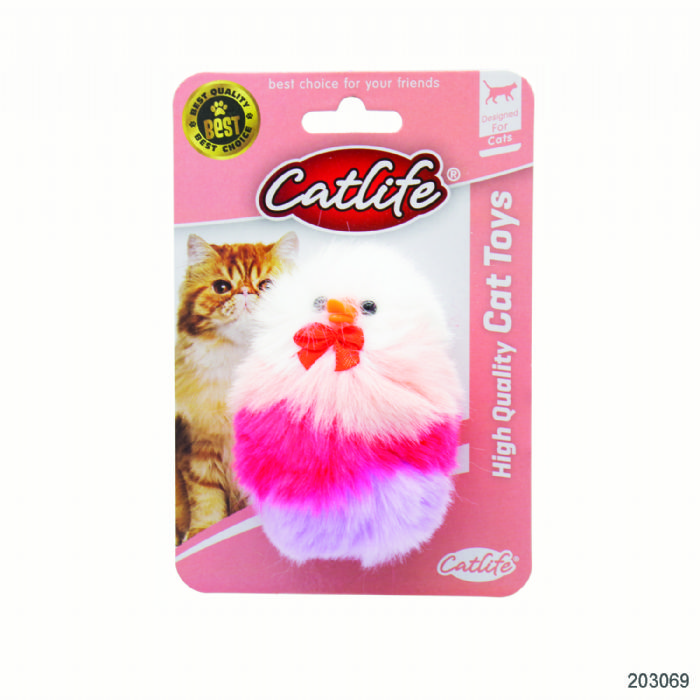 203069-CATLİFE Kediler için tüylü renkli kuş oyuncak-1