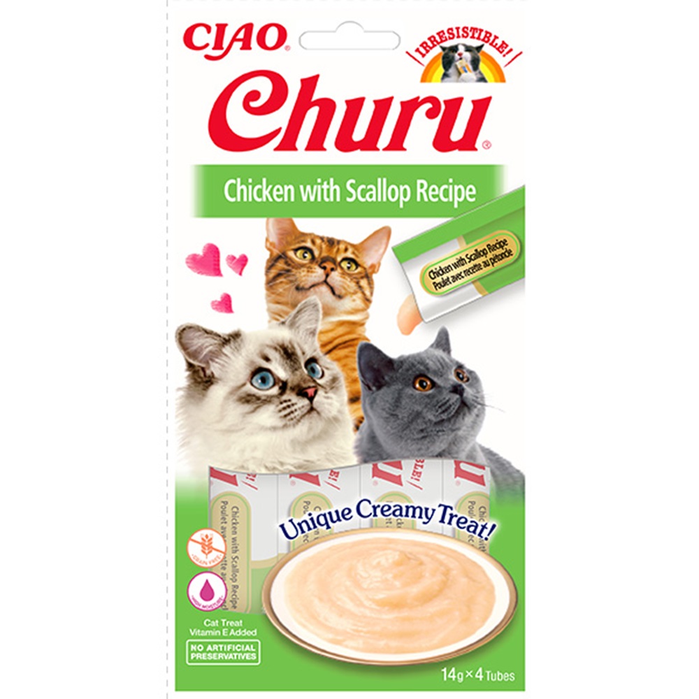 EU-105-Ciao Churu Cream Tavuklu ve Deniz Taraklı Kedi Ödül Kreması 4 x 14 Gr-1