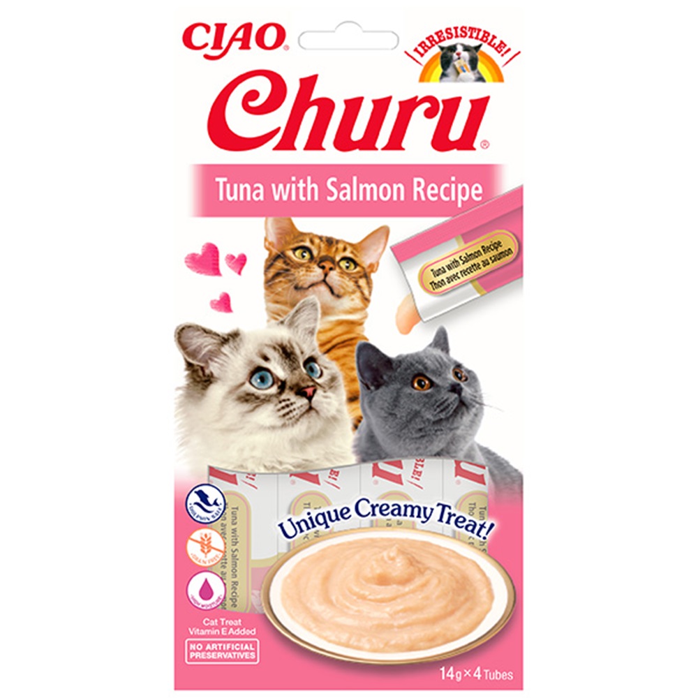 EU-106-Ciao Churu Cream Ton Balıklı ve Somonlu Kedi Ödül Kreması 4 x 14 Gr-1