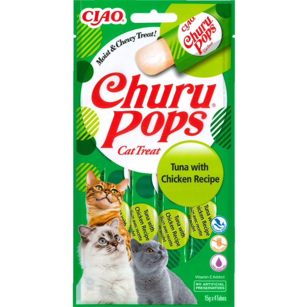 EU-713-Ciao Churu Pops Ton Balıklı ve Tavuklu Kedi Ödül Kreması 4 x 15 Gr-1