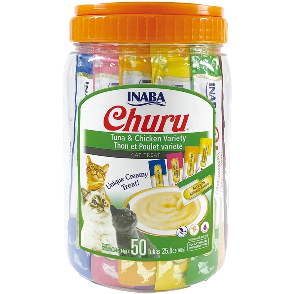 EU153 Ciao Churu Cream Tuna ve Tavuklu Kedi Ödül Kreması 50 x 14 Gr + Sakalama Kabı Hediyeli-1