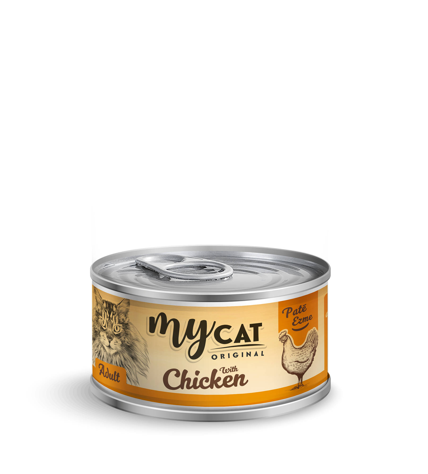 Mycat tavuk etli pate kedi konservesi 80gr (24'lü)-1