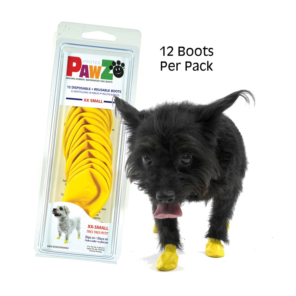 PB-1017-Pawz Sarı XXSmall Köpek Galoşu 12li-1
