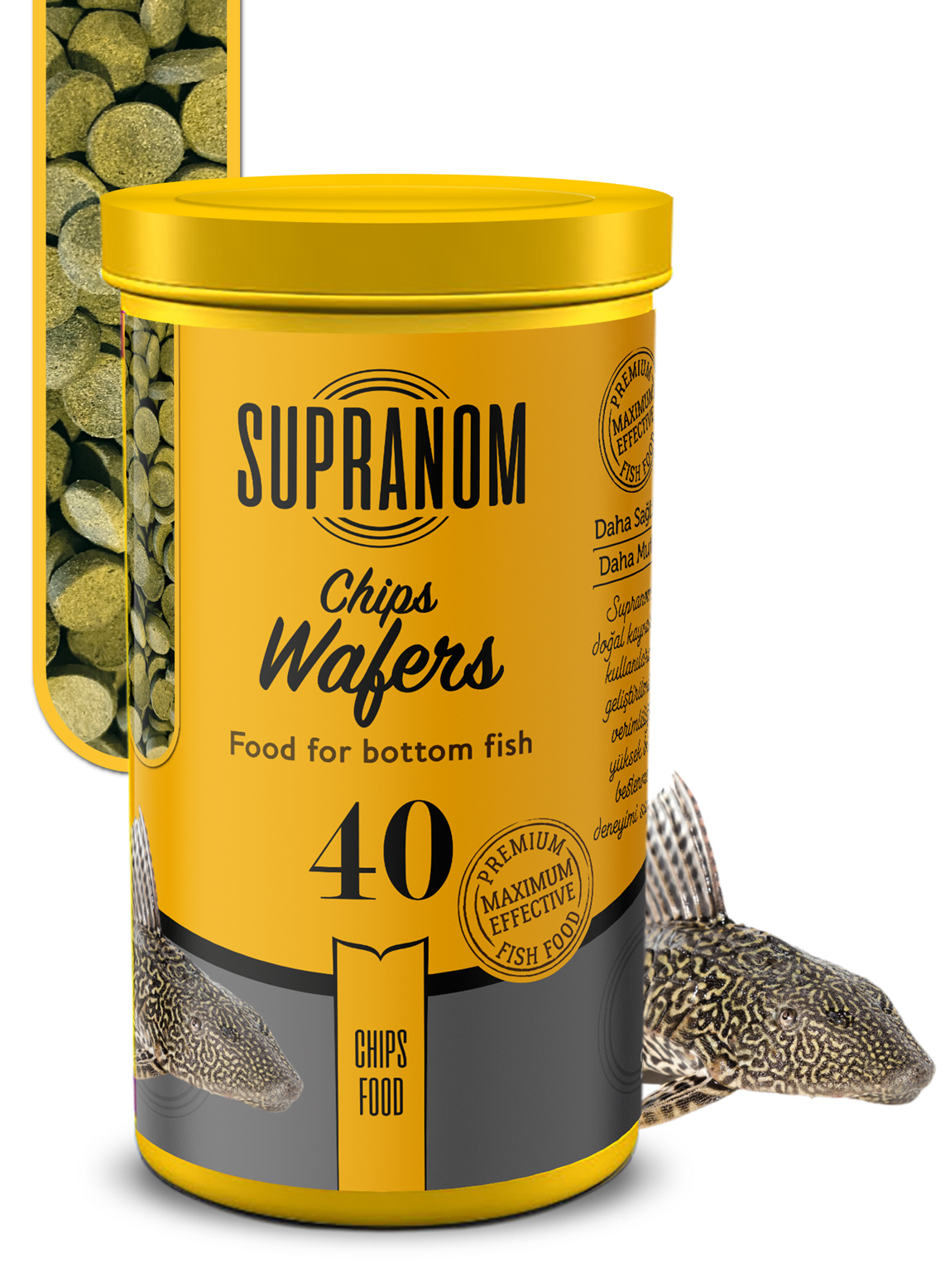 Supranom dip balık yemi supranom chips wafers chips food  250ml (40)-1