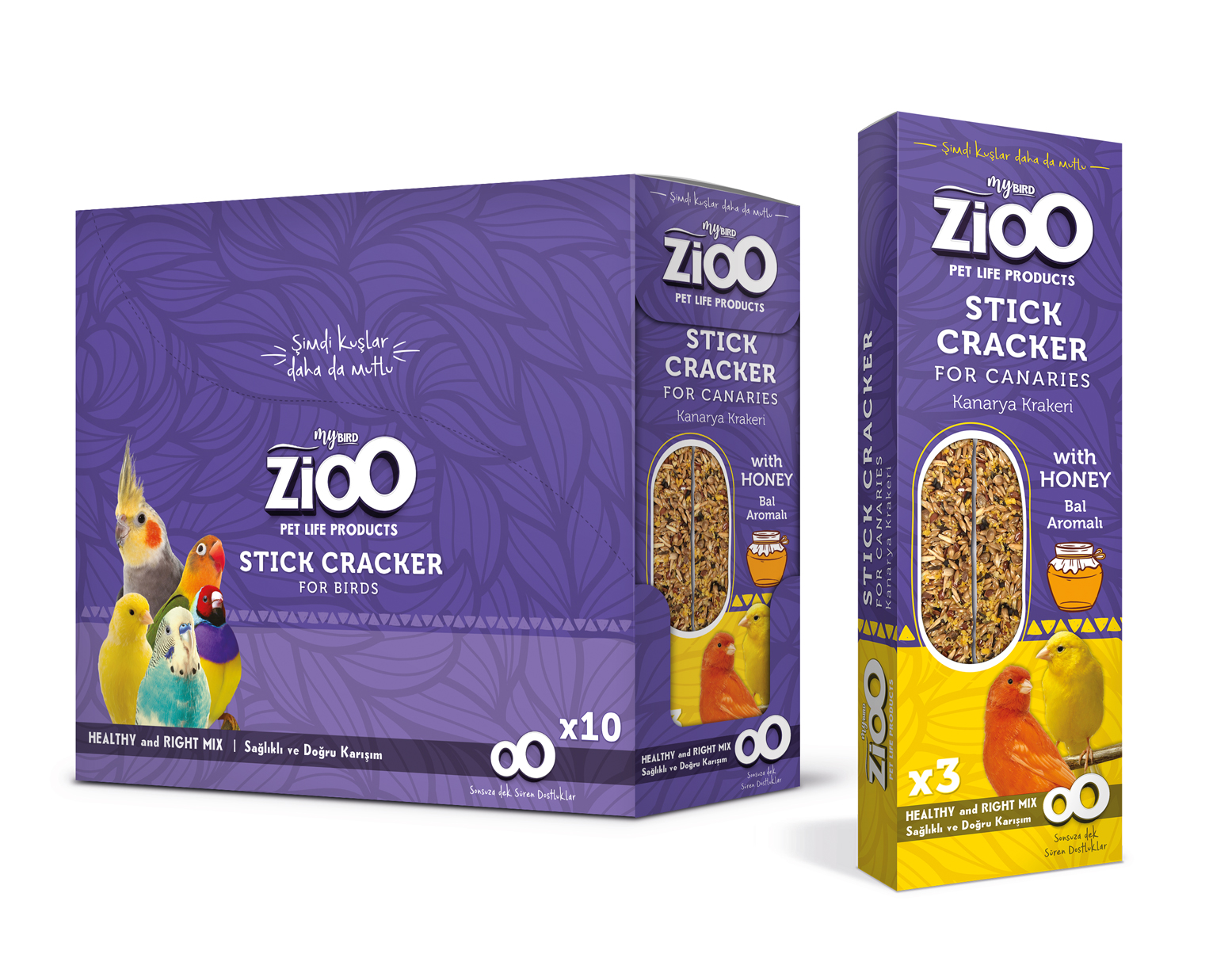 ZioO 3'lü bal aromalı kanarya krakeri 10'lu paket-1