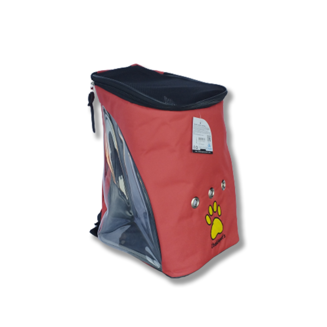 cha-4843 şeffaf üstü fileli sırt taşıma çantası kırmızı-1