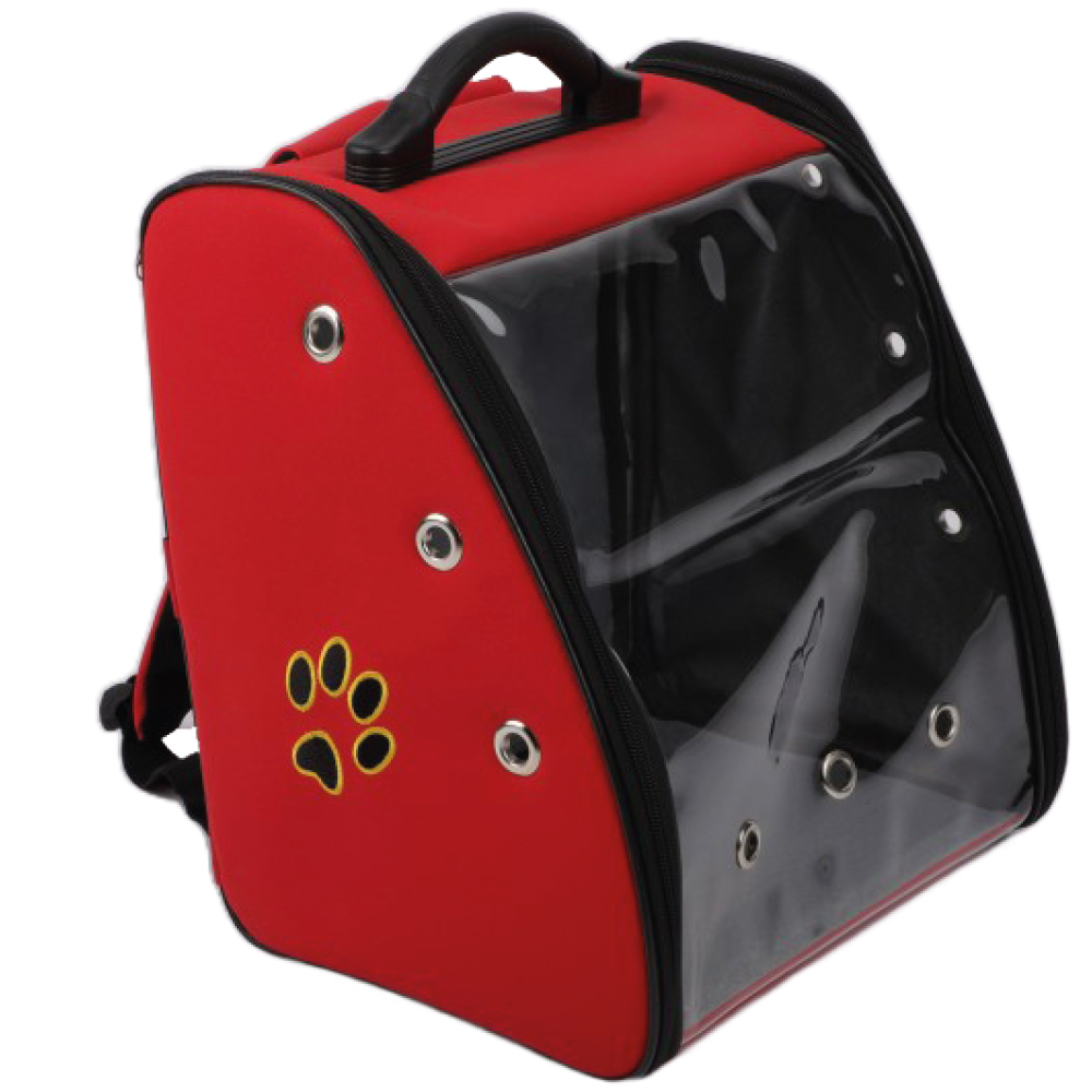 cha-8087 sırt çantası deri şeffaf kırmızı-1