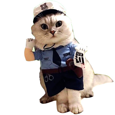 kedi ve köpekler için polis kostümü s beden (şapka dahil)-1