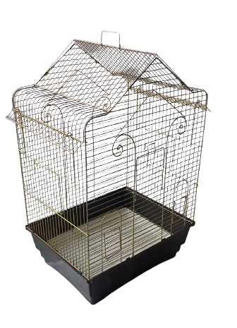 kmr- Üçgen model pirinç papağan kafesi  65x42x32cm-1