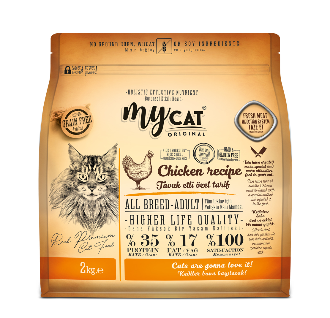 mycat 70 tahılsız tavuk etli özel tarif (2kg)all breedtüm ırklar için