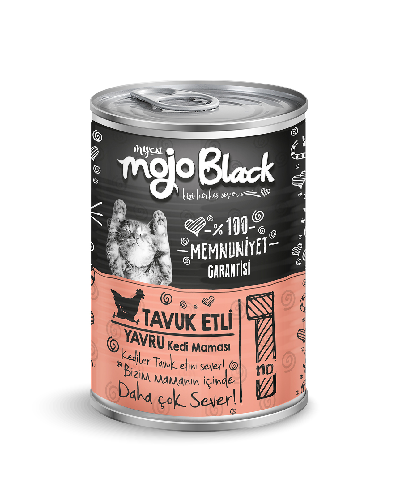 mycat mojo black chunk parça tavuk etli yavru kedi konservesi 400gr 12'li-1