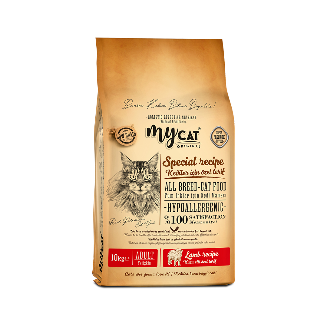 Mycat Original Hypoallergenic Kuzu Etli Kedi Maması (10kg)-1