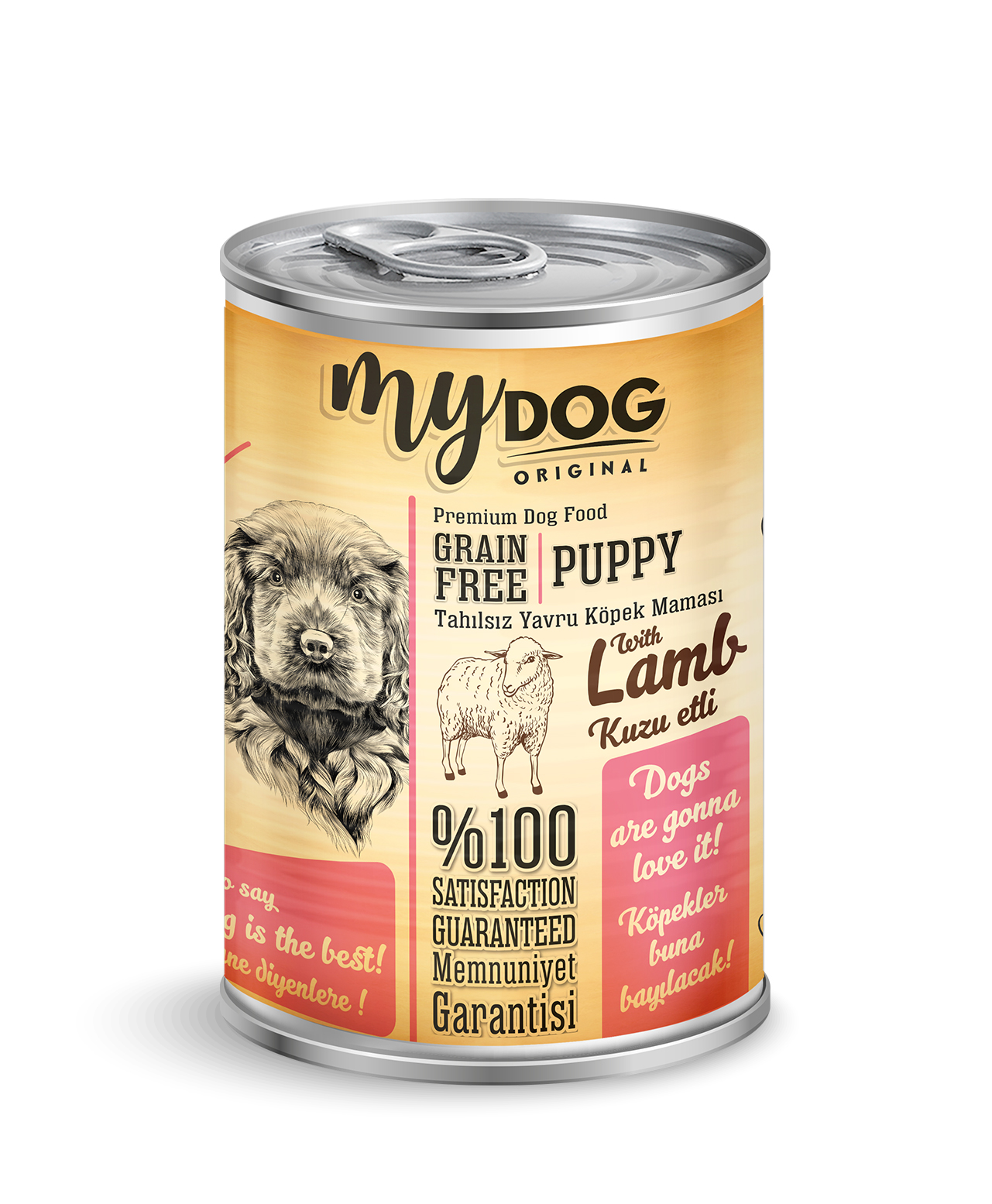 mydog pate az tahıllı kuzu etli pirinçli yavru köpek konservesi 400gr 12′li -1