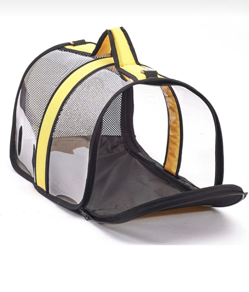 tcs-01 asetatlı fly bag kedi köpek taşıma çantası sarı-1
