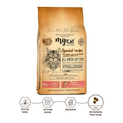 10kg mycat hamsi ve somon balıklı kedi maması 