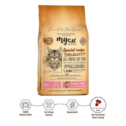 10kg mycat somon balıklı yavru kedi maması 
