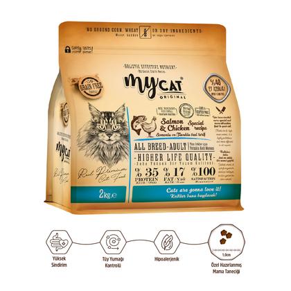 2kg mycat somon ve tavuklu kedi maması 