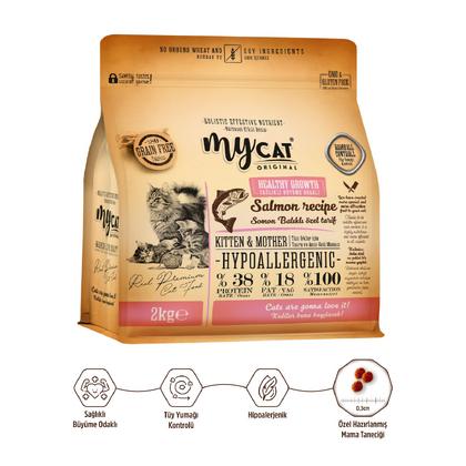 2kg mycat somonlu yavru kedi maması  