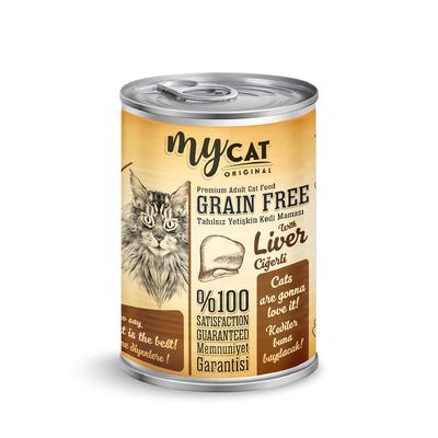 mycat pate tahılsız ciğerli kedi konservesi 400gr 12'li