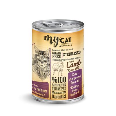 mycat pate tahılsız sterilised kuzu etli kedi konservesi 400gr 12'li 