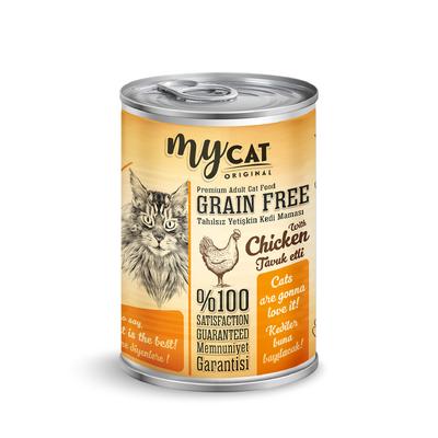 mycat pate tahılsız tavuk etli kedi konservesi 400gr 12'li 