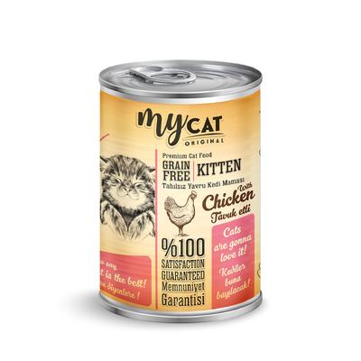 mycat pate tahılsız tavuk etli yavru kedi konservesi 400gr 12'li