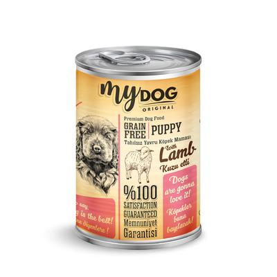 mydog pate az tahıllı kuzu etli pirinçli yavru köpek konservesi 400gr 12′li 